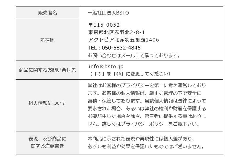 特定商法取引に関する表記